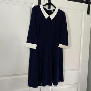 Vintage Look Peter Pan Collar Navy Dress NWT